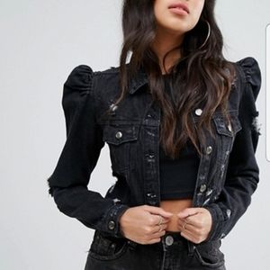 Puff Sleeve Jean Jacket Cute 